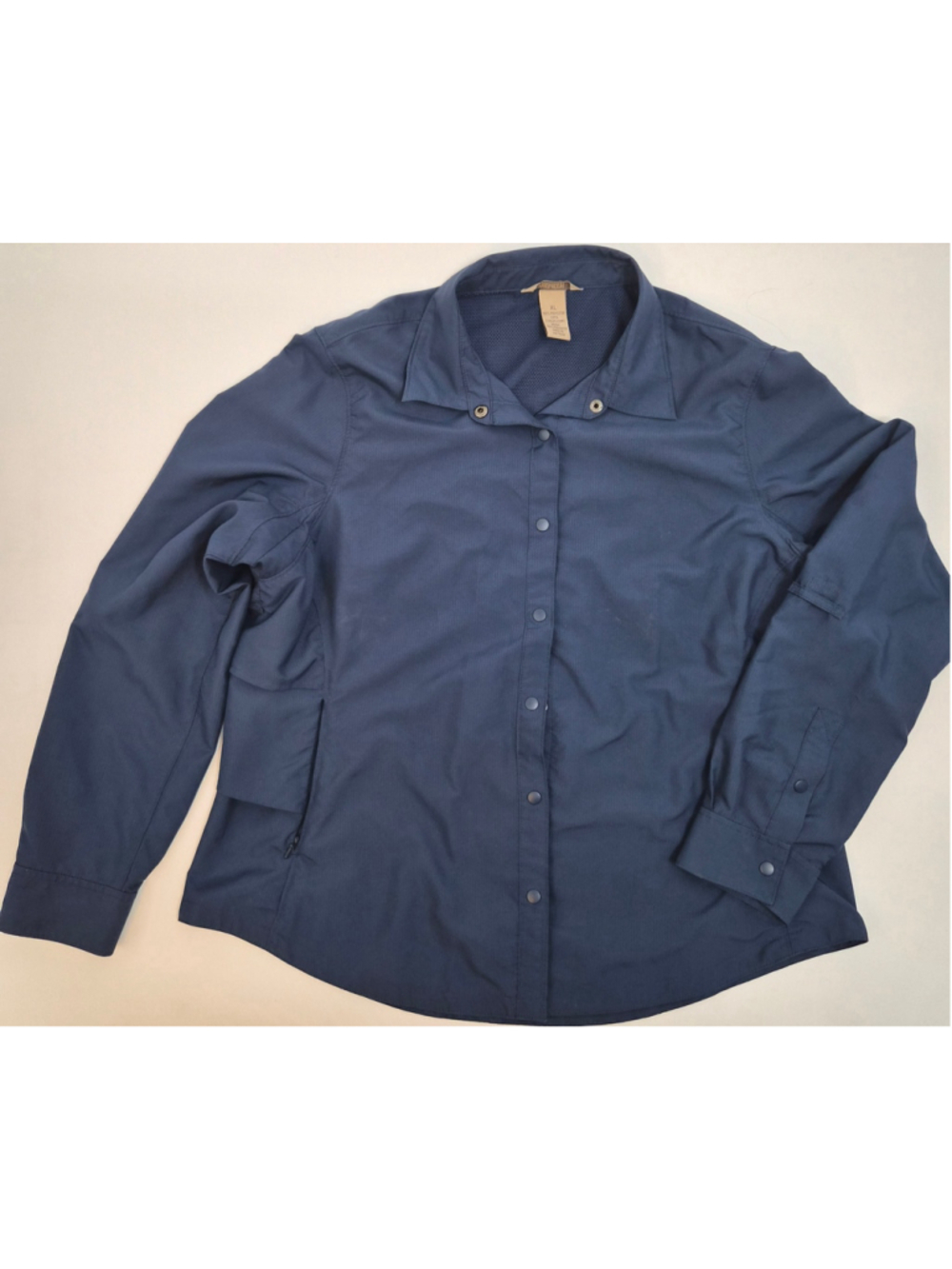 Duluth Trading Co Women's XL Blue CoolPlus Snap Shirt Outdoor Hiking Fishing UPF